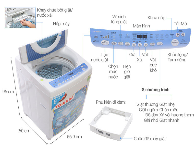 Cách sử dụng máy giặt toshiba
